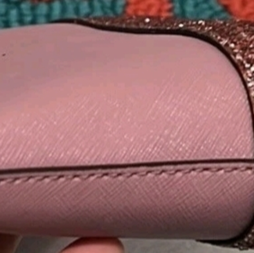 Kate Spade Ramey Greta Court Dusty Peony Glitter Crossbody With Dust Bag - Picture 5 of 9